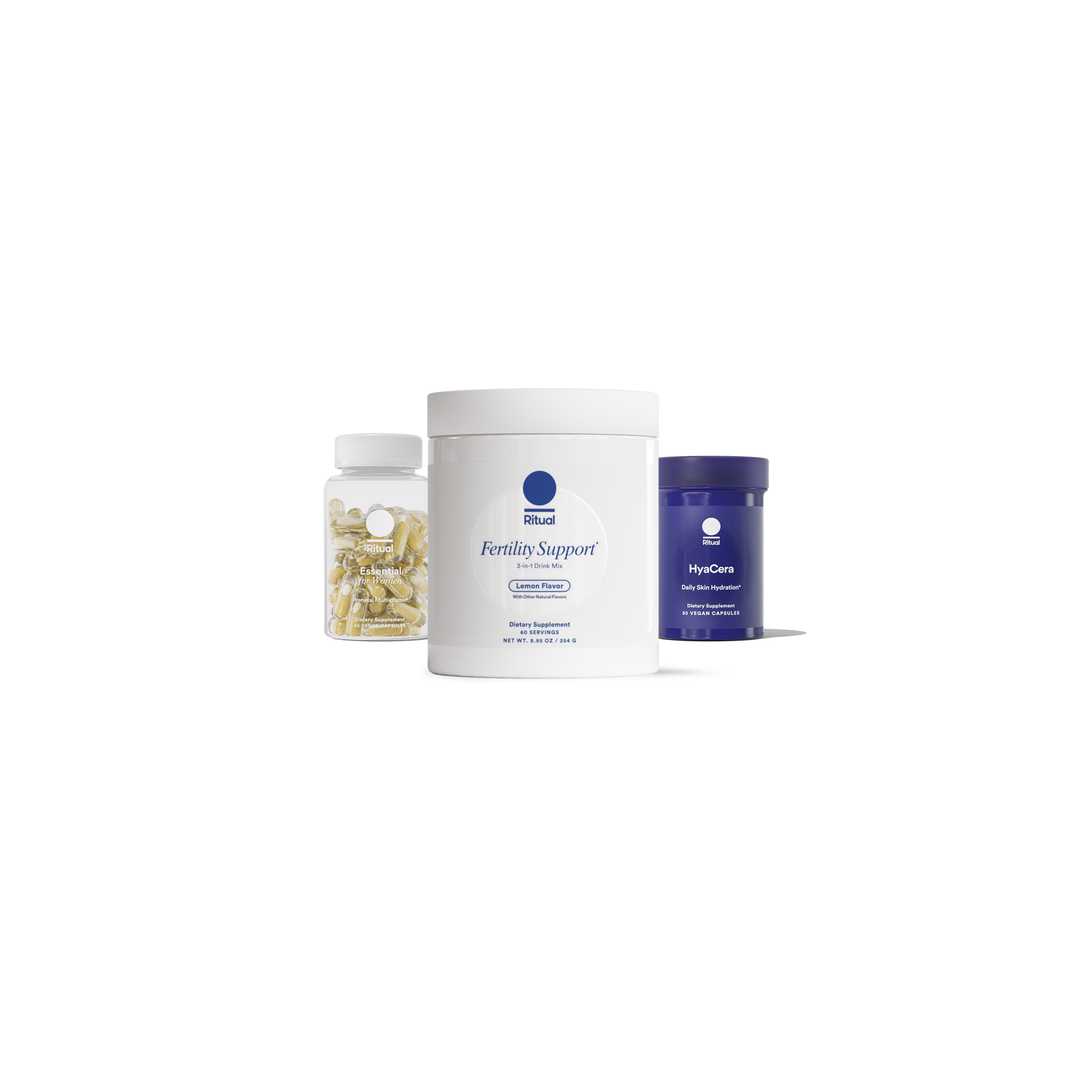 Fertility Support, Essential Prenatal, & Skin Trio